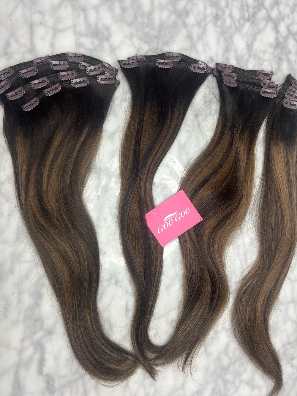 Brown Clip-In Hair Extensions - Natural Brown Ombre